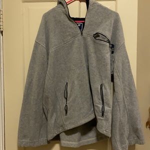 grey fleece pullover